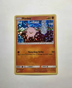 Mankey 8/12 McDonalds Promo 2019 Holo Pokemon Card LP Rare Pokemon Trading Cards - Image 1