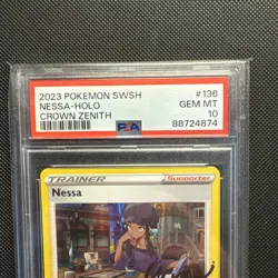 2023 Nessa 136/159 PSA 10. Crown Zenith. GEM MT. Graded Pokemon Card. HOLO. - Image 3