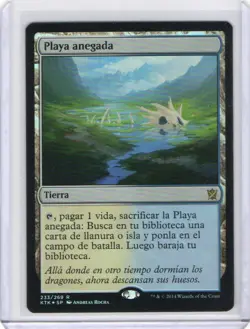 Spanish Foil Flooded Strand Khans Of Tarkir MTG Magic The Gathering - Image 1