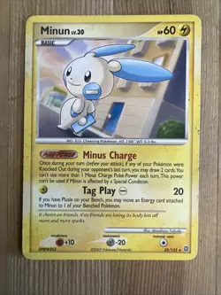 Pokemon TCG Minun Secret Wonders 32/132 Regular Rare HP - Image 1
