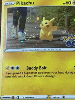 Pokemon TCG Pikachu 027/078 Cosmos Holo Pokemon GO SWIRL - Image 2