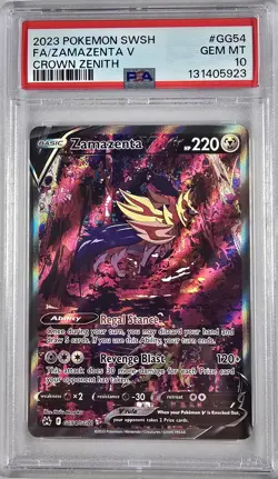 PSA 10 Zamazenta V FA GG54/GG70 Crown Zenith Pokemon SWSH English Gem Mint 💎 - Image 3