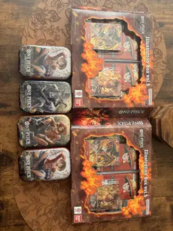One Piece TCG Lot 4x Vol2 Tin 2x Illustration Box Vol5 SHIPS FAST - Image 1