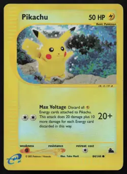 PIKACHU 84/144 Reverse Holo Skyridge E-Series WOTC 2003 - Pokemon Card - Image 1