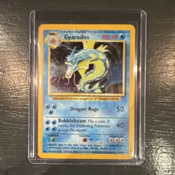 Pokemon Gyarados Base Set 6/102 Holo Rare Card 100 HP 1999 TCG - Image 1