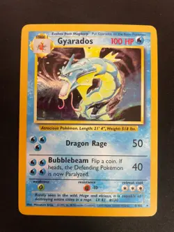 Gyarados 6/102 Unlimited Holo HP Condition - Pokemon Base Set (See Pics!) - Image 1