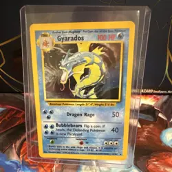 Pokemon TCG Gyarados 6/102 Base Set Holo Rare 100 HP 1999 Wizards Copyright - Image 1