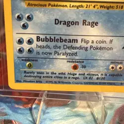 Pokemon TCG Gyarados 6/102 Base Set Holo Rare 100 HP 1999 Wizards Copyright - Image 3
