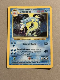 Gyarados 6/102 Base Set Holo Rare Vintage 1999 Pokemon Card HP - Image 1