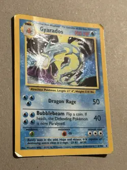 Gyarados 6/102 Base Set Holo Rare Vintage 1999 Pokemon Card HP - Image 2