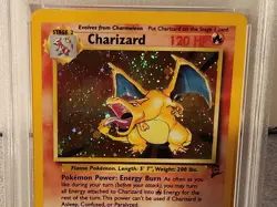 PSA 9 MINT Charizard 2000 Base Set 2 4/130 Holo Rare Pokemon Card Swirl - Image 2
