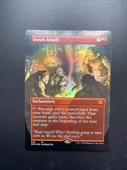 Sneak Attack Borderless Foil NM/M Double Masters Magic the Gathering MTG - Image 1