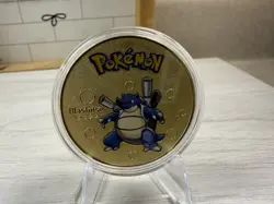 Pokemon Blastoise Collectible Coin Gold Metal Medallion Pokemon TCG - Image 1