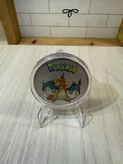 Pokemon Charizard Collectible Coin Silver Metal Medallion Pokemon TCG - Image 1