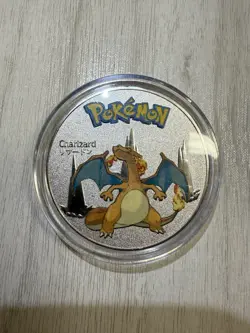 Pokemon Charizard Collectible Coin Silver Metal Medallion Pokemon TCG - Image 3