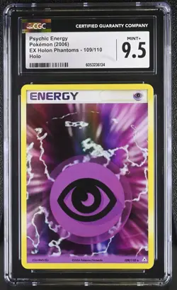 CGC 9.5 MINT+ Psychic Energy EX Holon Phantoms 109/110 Holo Pokemon Card - Image 1