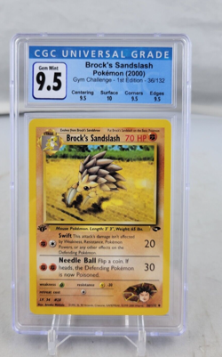 2000 Pokemon Brock's Sandslash Gym Challenge 1st Edition 36/132 CGC 9.5 Gem Mint - Image 1