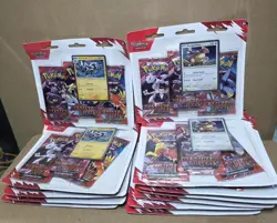POKEMON TCG SCARLET & VIOLET DESTINED RIVALS 3 PACK BLISTER LOT OF 12 - Image 1