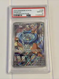 2024 Pokemon SCR en Squirtle Illustration Rare PSA 10 - Image 1