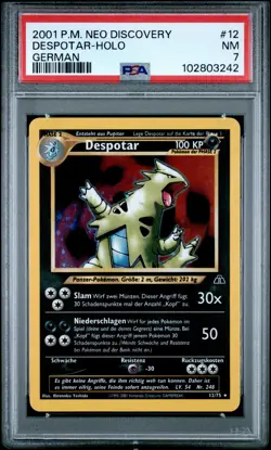 Pokemon Karte Despotar Tyranitar 12/75 Neo Entdeckung Holo PSA 7 Deutsch NM - Image 5