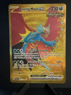 Pokemon TCG Roaring Moon ex 262/182 Gold Secret Rare Hyper Rare Paradox Rift - Image 1