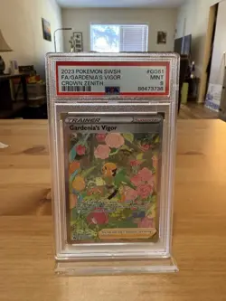 PSA 9 Gardenia’s Vigor Full Art #GG61 2023 Pokemon Crown Zenith - Image 1