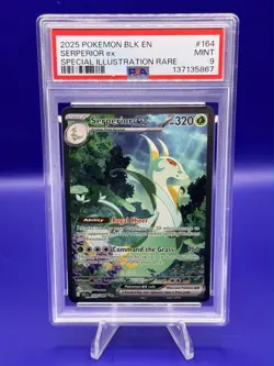 2025 POKEMON BLK EN-BLACK BOLT SPECIAL ILLUSTRATION RARE #164 SERPERIOR EX PSA 9 - Image 1