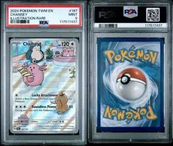 Chansey Twilight Masquerade #187/167 Illustration Rare Pokemon PSA 9 MINT 2024 - Image 3