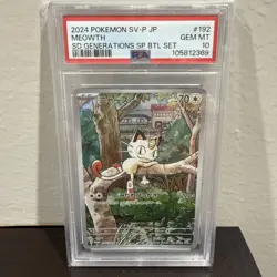 PSA 10 Meowth Japanese Promo Special Battle Set Generations Pokemon 192 SV-P - Image 1