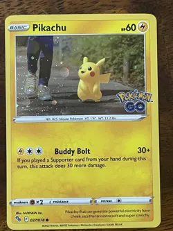 Swirl Pikachu Cosmos Holo 27 2022 Pokemon Go Tin M/NM - Image 1