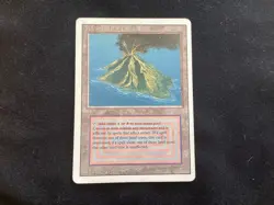 Volcanic Island, Magic the Gathering card revised edition, heavy play condition - Image 1