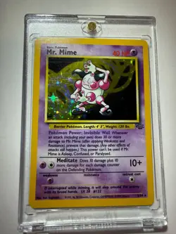 Vintage Holo Mr. Mime Pokemon Card 06/64 Jungle Holo - Near Mint Condition - Image 1