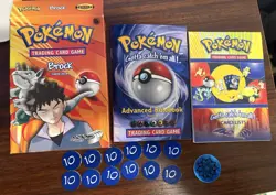 Pokemon trading card Game Empty Brock Theme Deck Gym Heroes w/ Rulebook & coins - Image 1