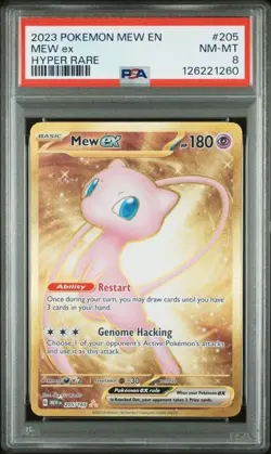 2023 POKEMON MEW EN-151 MEW EX HYPER RARE #205 PSA 8 - Image 1
