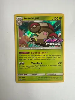 Pokemon TCG: Amoonguss SM202 PRE RELEASE STAFF STAMPED Unified Minds Promo - Image 1
