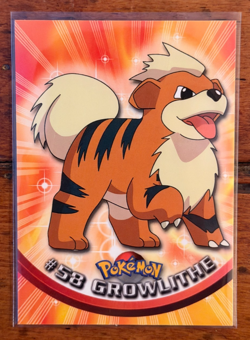 1999 Topps Pokemon Growlithe #58 TV Animation Edition 1st Print Blue Logo NM - Image 1