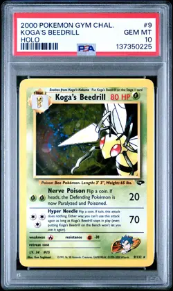 2000 POKEMON GYM CHALLENGE HOLO #9 KOGA'S BEEDRILL PSA 10 - Image 1