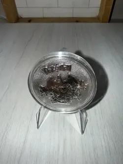 Pokemon Mewtwo Collectible Coin Silver Metal Medallion Pokemon TCG - Image 2