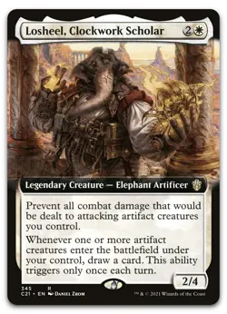 Losheel, Clockwork Scholar (Extended Art) #345 (NM) Commander 2021 C21 Magic MTG - Image 1