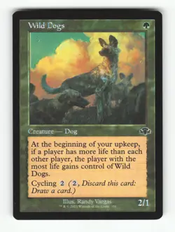 Misprint Wild Dogs (Retro Frame) C Dominaria Remastered 351 LP MTG - Image 1