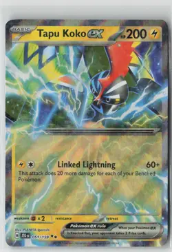 Pokemon Tapu Koko ex #051/159 SV09: Journey Together Near Mint or Better - Image 1