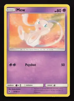 Pokemon TCG Mew 32/68 Hidden Fates Non Holo Rare Card Trading Card - Image 1