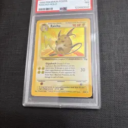 Raichu Fossil 1999 14/62 Holo Pokemon Card PSA Graded 7 Near Mint - Image 2