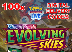 100 Evolving Skies Codes Pokemon TCG Live Booster Pack *INSTANT ONLINE DELIVERY* - Image 1