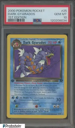 2000 Pokemon Rocket 1st Edition #25 Dark Gyarados PSA 10 GEM MINT - Image 1