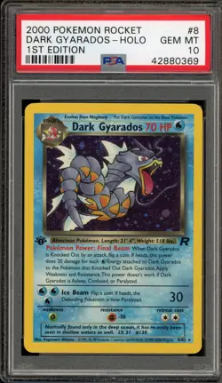 Pokemon Dark Gyarados Team Rocket 1st Edition Holo Rare #8 PSA 10 Gem Mint - Image 1