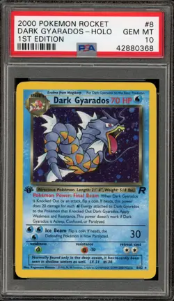 Pokemon Dark Gyarados Team Rocket 1st Edition Holo Rare #8 PSA 10 Gem Mint - Image 1