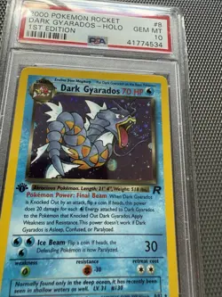 2000 Pokemon Dark Gyarados Holo 1st Edition 8/82 PSA 10 (Team Rocket) GEM MINT - Image 2