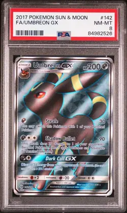 Pokemon TCG Umbreon GX Full Art 142/149 SM Base Set Holo PSA 8 NM-MT - Image 1