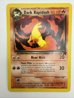 Dark Rapidash 44/82 Team Rocket Regular Vintage Pokemon Card - Image 3